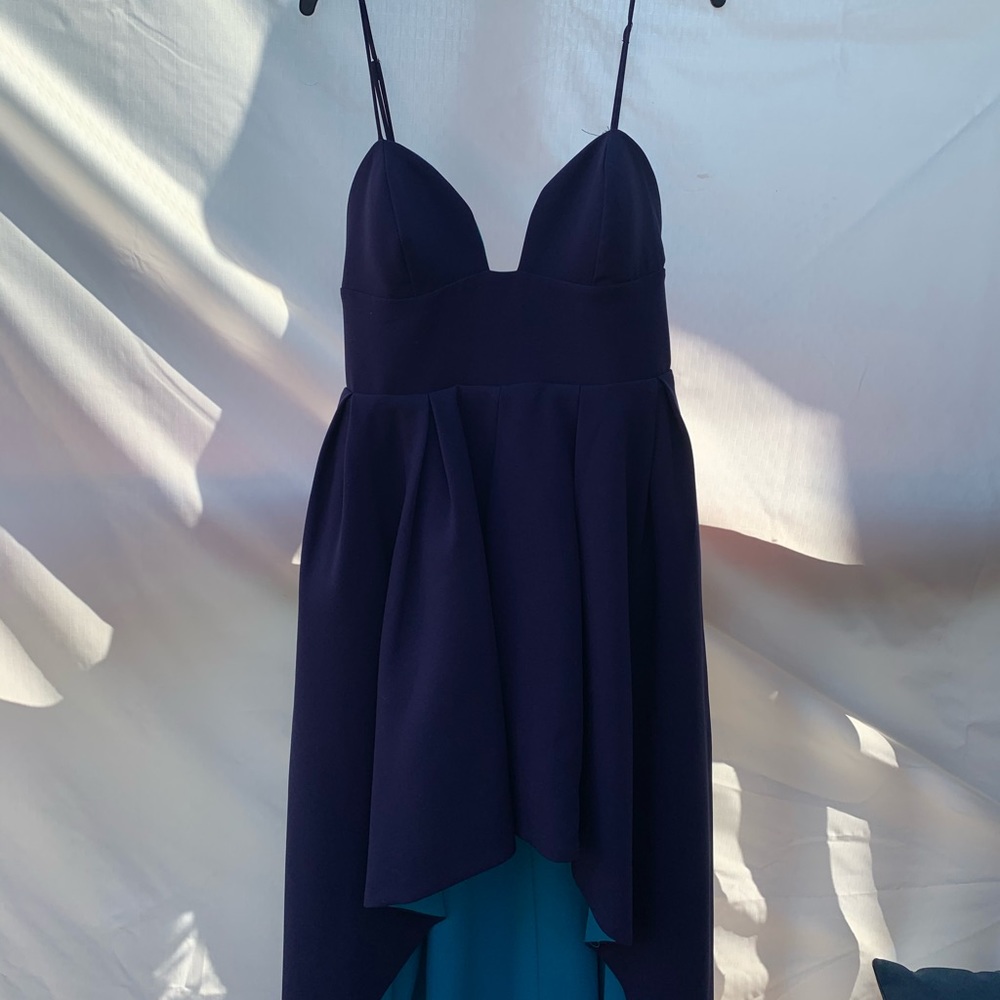 High low Blue Green party dress